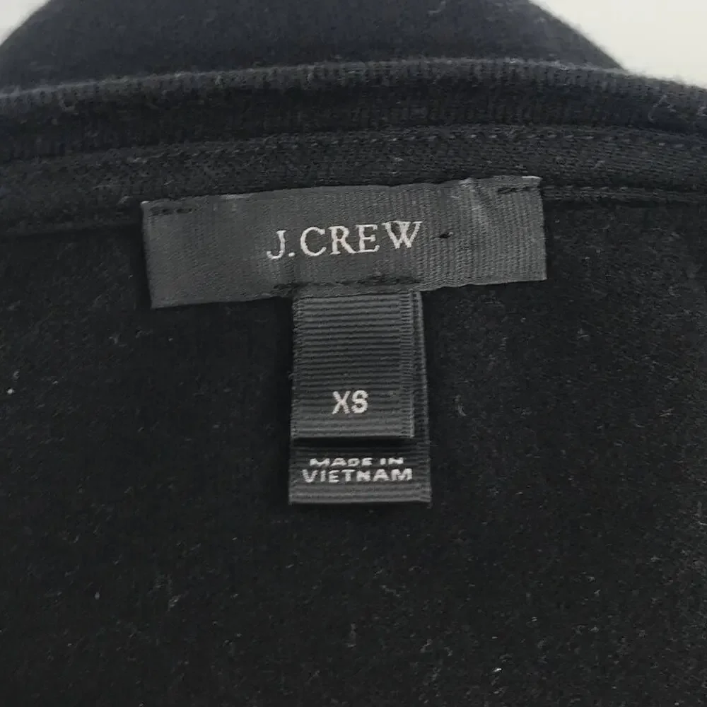J. Crew Black Tie Sleeve Cotton Pullover Sweatshirt
